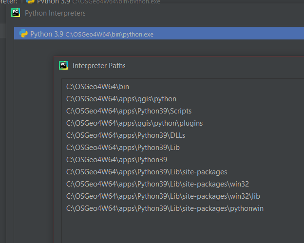 PyCharm Interpreter Paths