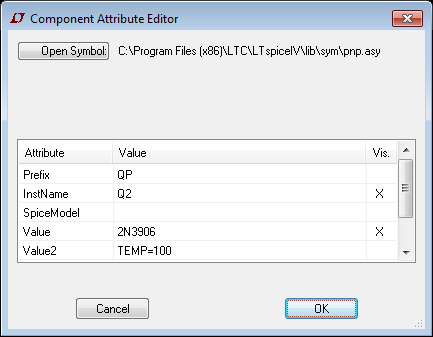 Setting the temperature of a component