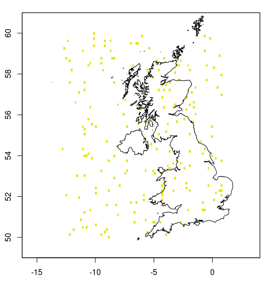 100x100 raster over UK