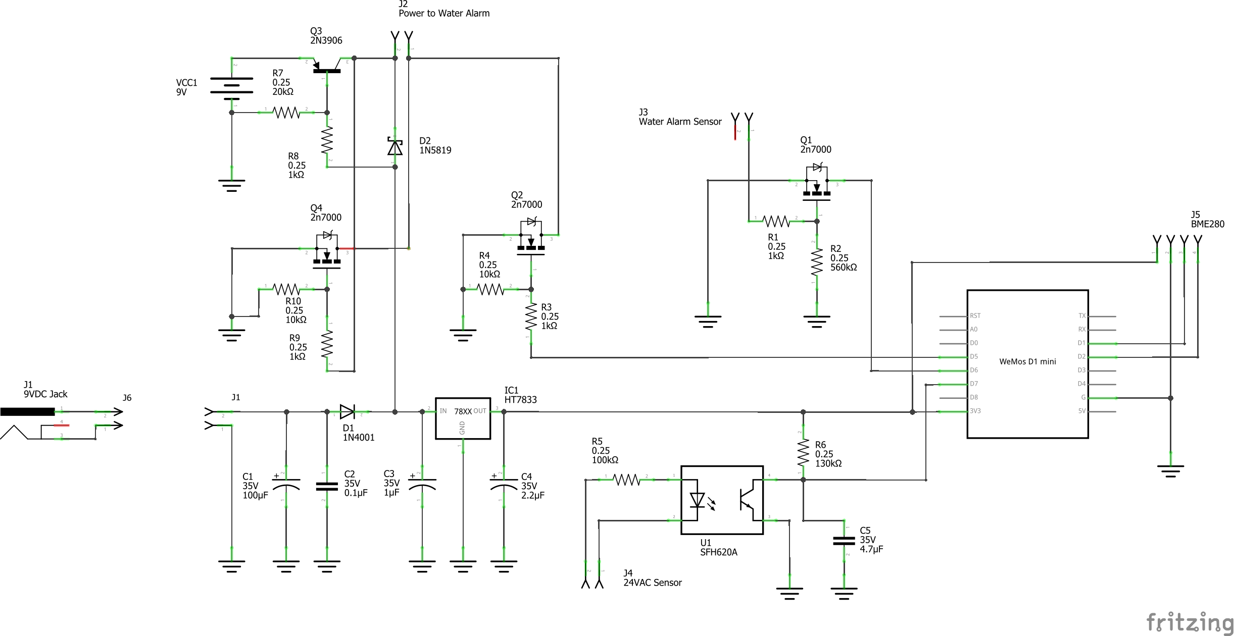 Smart Watchdog Water Alarm Schematic