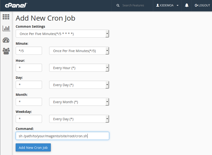 setup cron magento