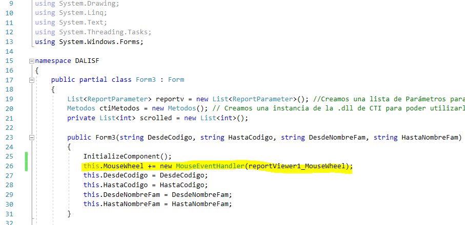 Instrucción que ponemos en el constructor del formulario donde se encuentra el reportviewer