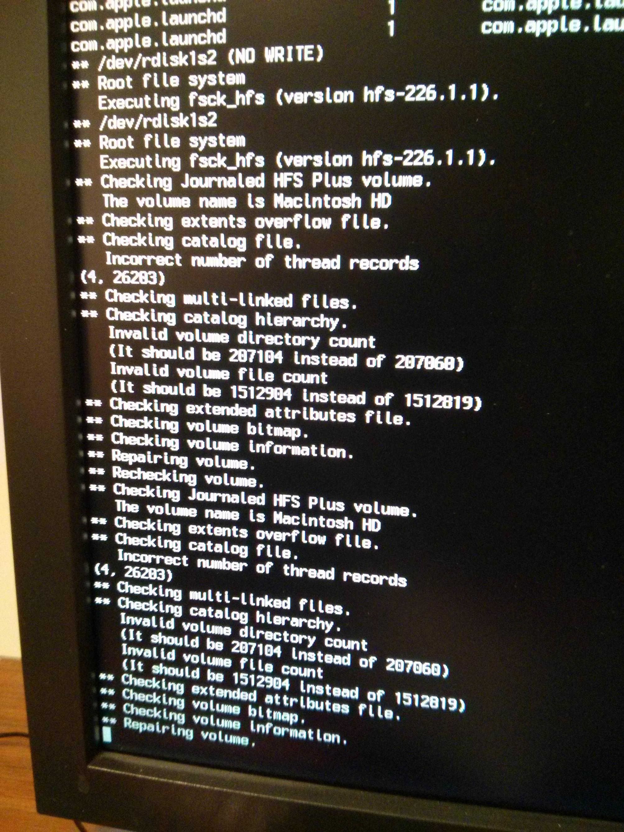 Result of booting in verbose mode