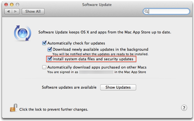 Software Update Preferences