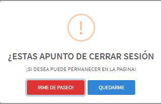 alert cerrar sesión