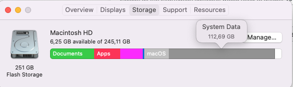 Apple Storage view