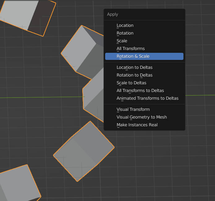 Apply Rotation & Scale