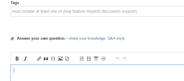 "Answer your own question" checkbox