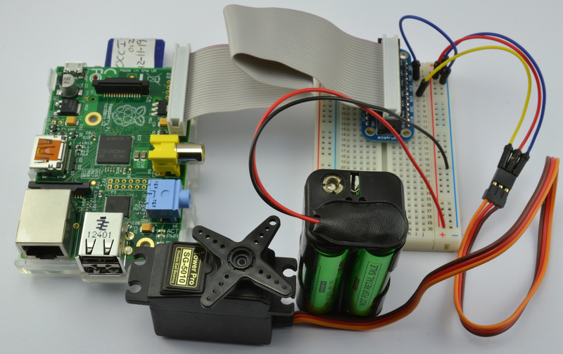 Raspberry Pi connected to a servo