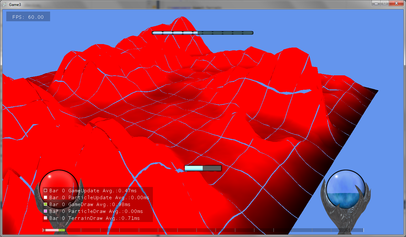 Terrain split into chunks.