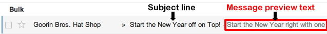 Gmail message preview