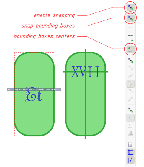 snap to centers