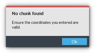 UMCE Chunk Locator Error Message