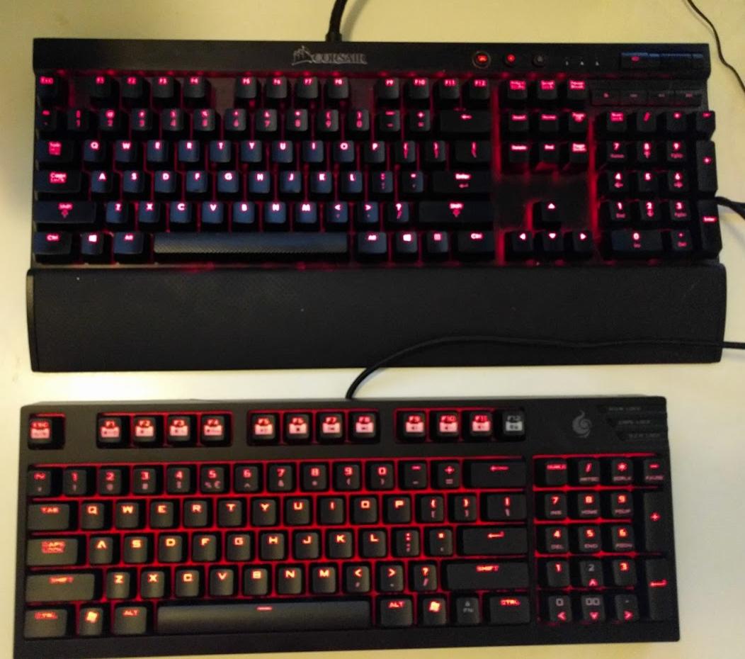 comparison between CM Storm Quickfire TK and Corsair K70