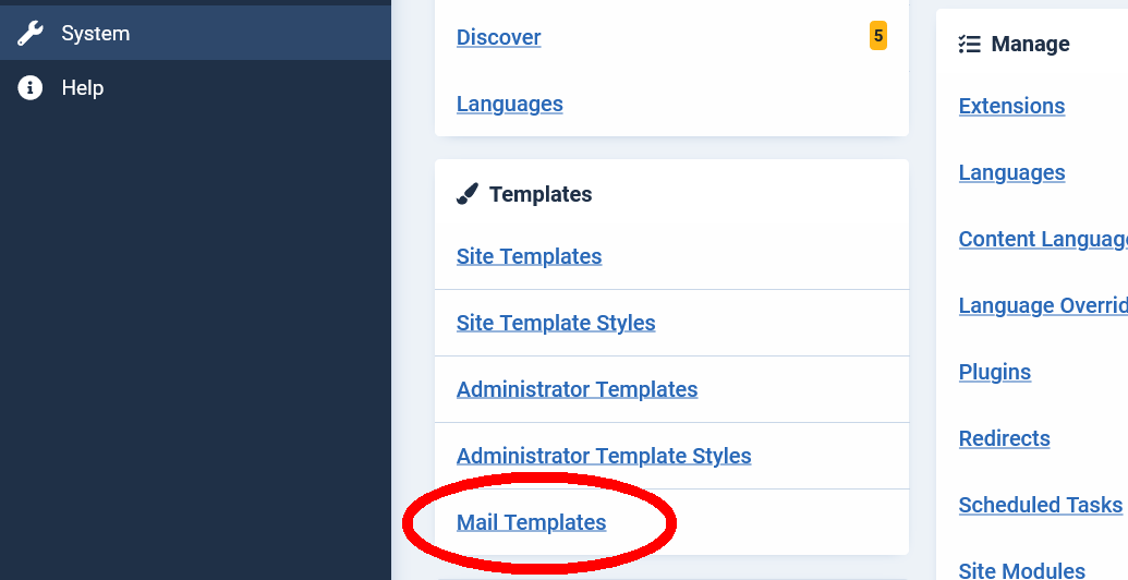 Go to Mail Templates Customization