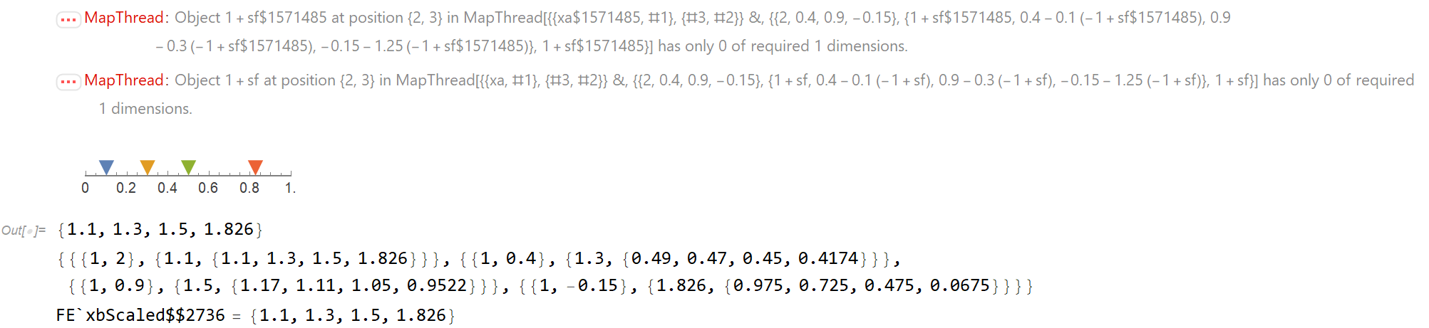 Output after gauge interaction