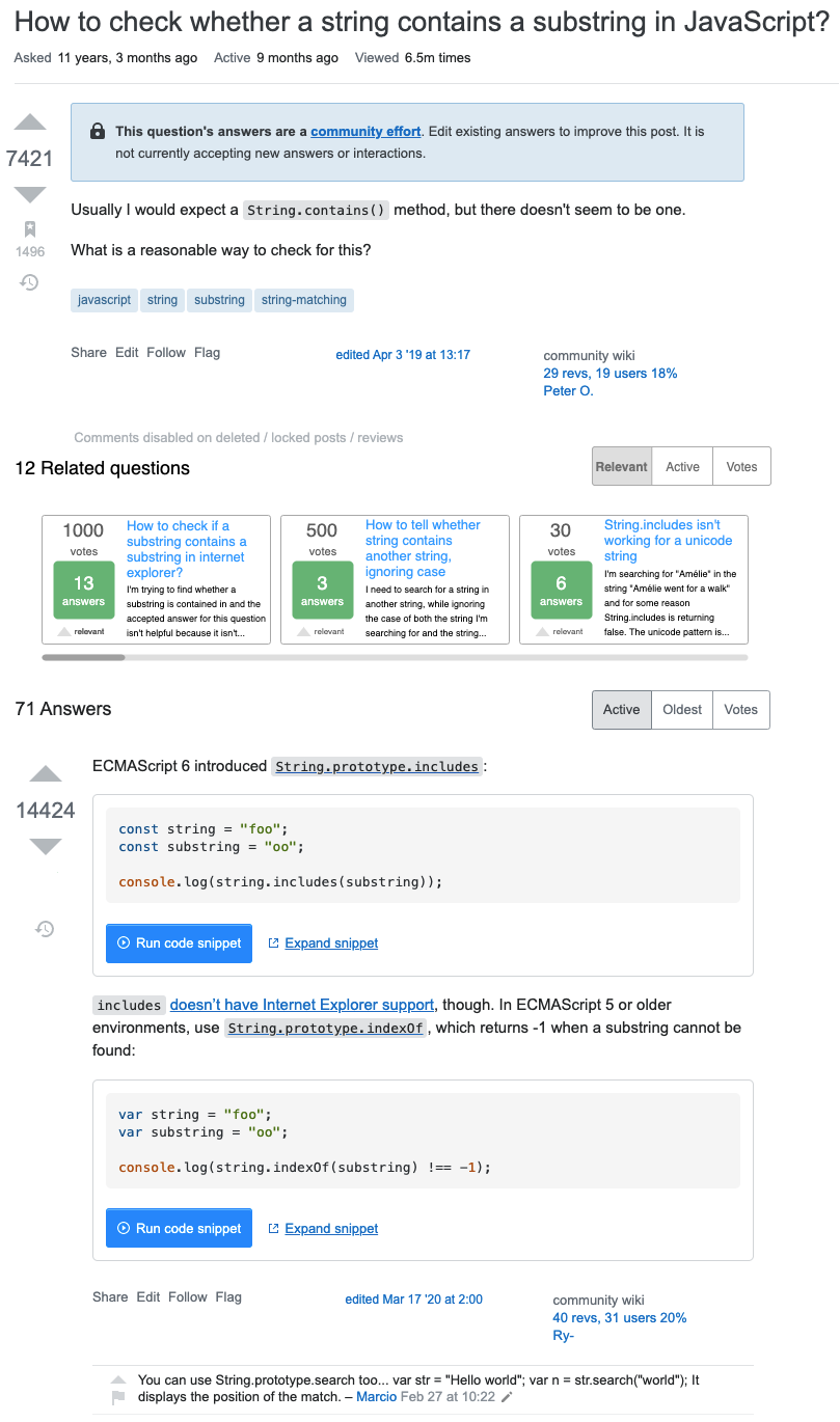 'Relevant Question' example