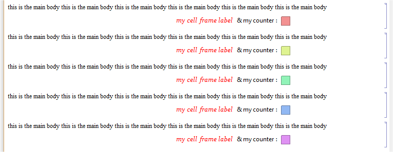 styled CellFrameLabels with auto-numbering