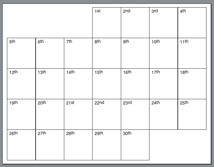 example calendar