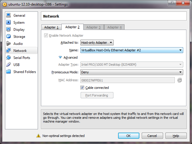 VirtualBox Ubuntu VM Adapter 1