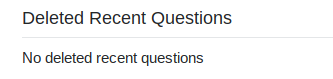 no deleted recent questions