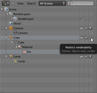 "Restrict renderability" on cube