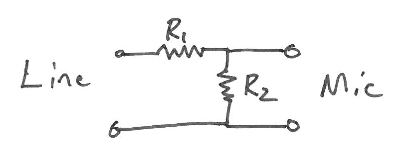 L-pad attenuator schematic