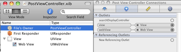 PostViewController.xib（文件所有者）