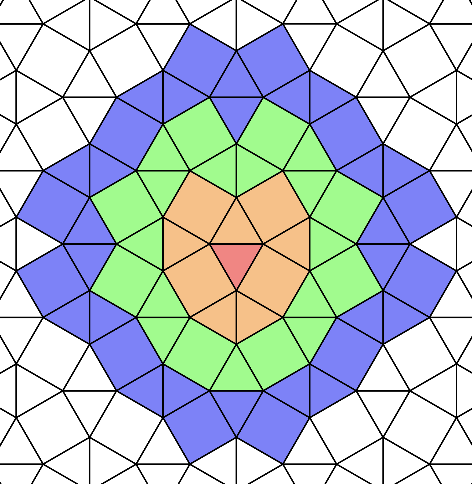 Concentric tiling on snub square tiling