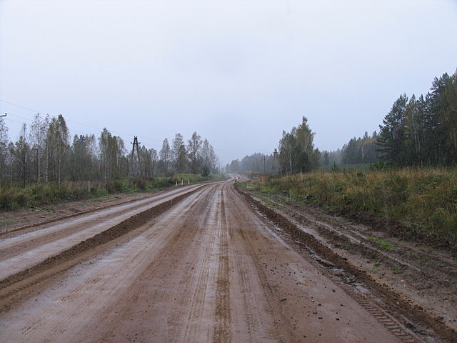 Russian road, no tarmac