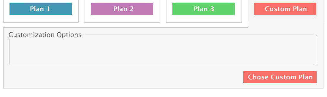 Tab-style custom plan select.