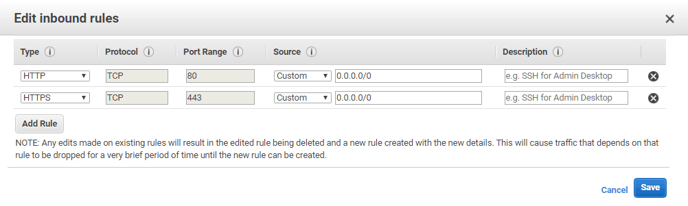 Load Balancer e Instance Security Groups