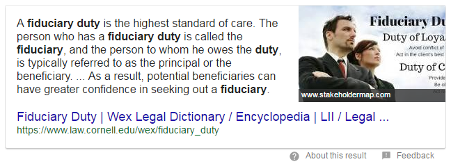 Google Search: featured snippet, linking to 'law.cornell.edu', but showing an image from 'stakeholdermap.com'