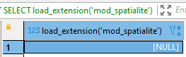 Dbeaver - Load Spatialite - Result