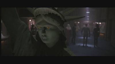 Mystique disguised as Statue of Liberty bust