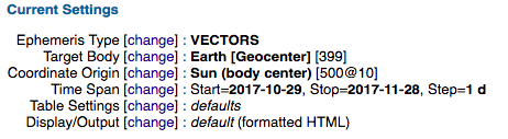 Query of earth's cartesian coordinates