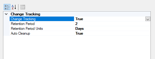 Change tracking configuration