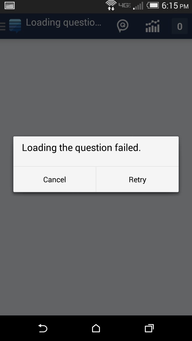 Failed to load question