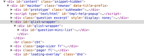 #qlist-wrapper duplicated in the DOM