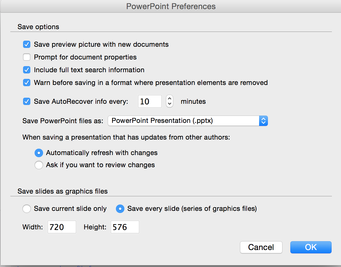 My Microsoft PPT preferences