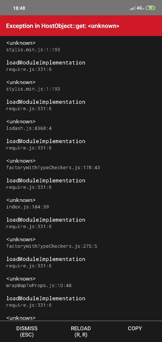 Exception In HostObject::get: - React Native Build Android - Stack Overflow