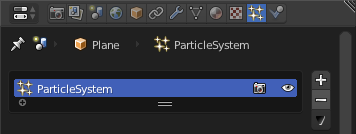 Click the minus button to delete the particle system