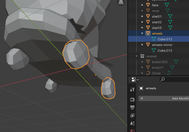 blender screenshot with shared mesh