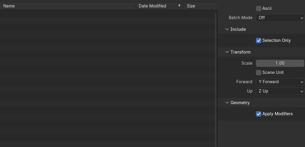 image of blender's file export