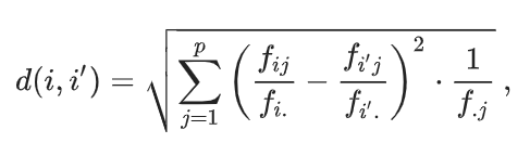 Chi-square distance formula