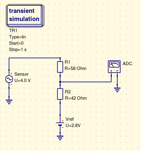 Schematic of voltage divider