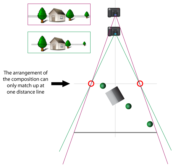 two cameras lined up at first tree