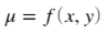 mu is a function of x and y