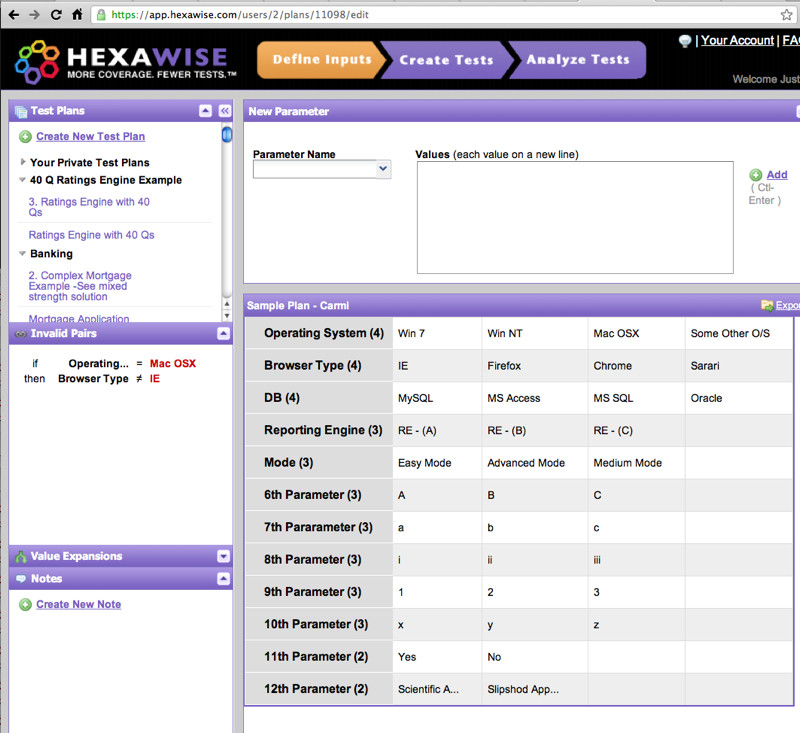 Test Inputs