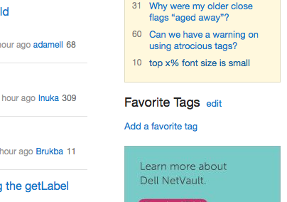 Favorite tags